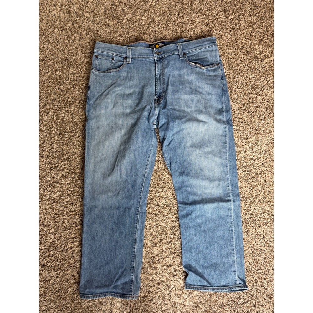 Lucky Brand 181 Relaxed Straight Jeans Mens 40x27 Blue Denim Medium Wash 7Y10009